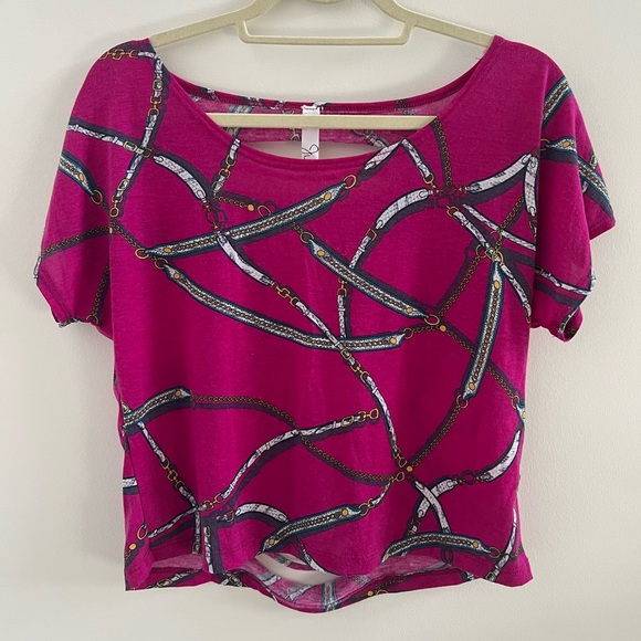 Vintage Julia Fuchsia Pattern Back Cut Top Women’s Size Small - Picture 11 of 11